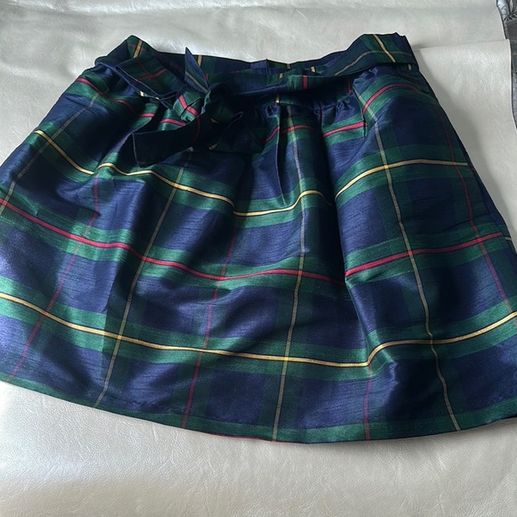 Crown & Ivy Blue and Green A-Line Mini Skirt - Picture 1 of 10